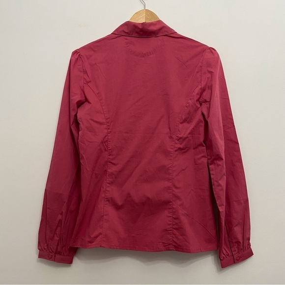 2/40$ Cotton long sleeves pink blouse Coupé fushia cotton spandex polyest Medium - Picture 3 of 15
